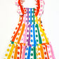 Rainbow Drops shirred dress - Size 4