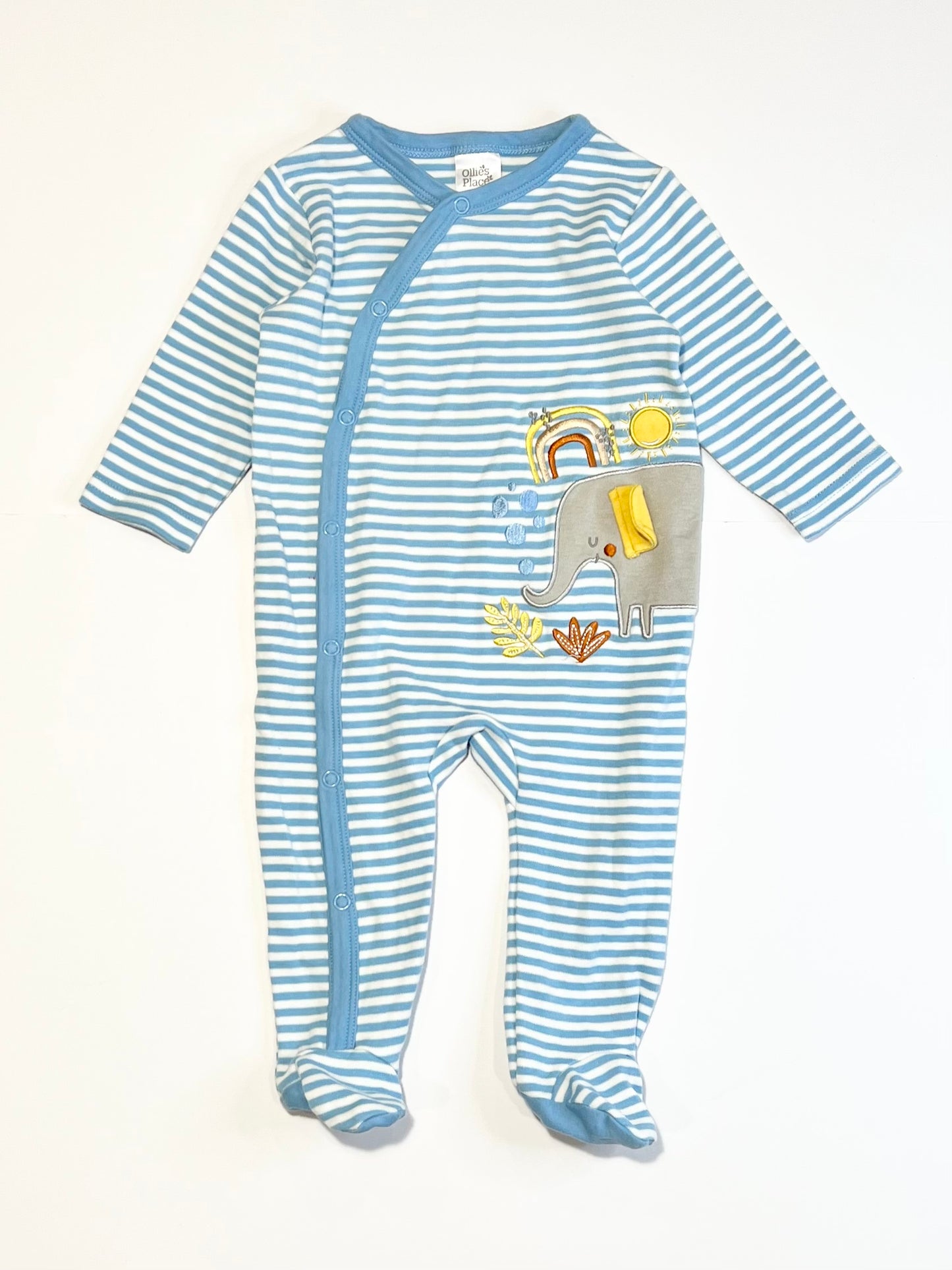 Striped elephant onesie - Size 00