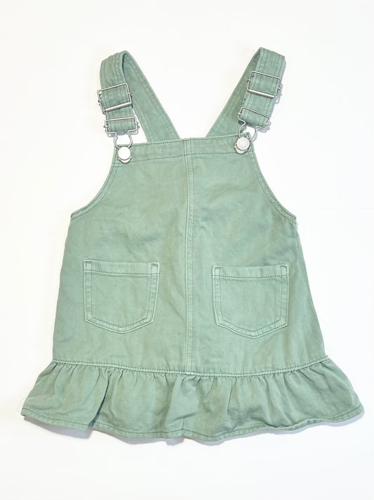 Green denim pinafore - Size 2