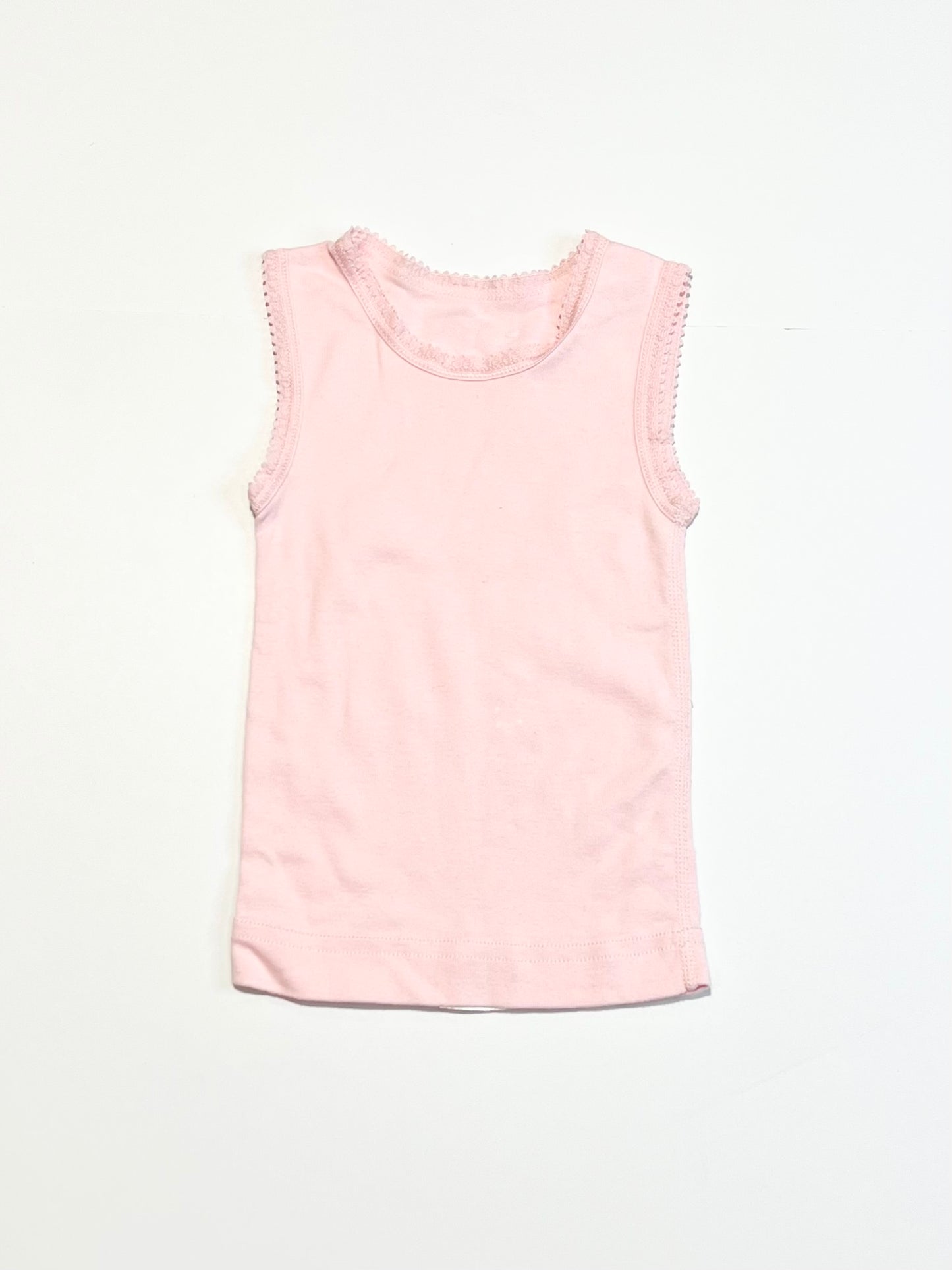 Pink lace trim singlet - Size 00