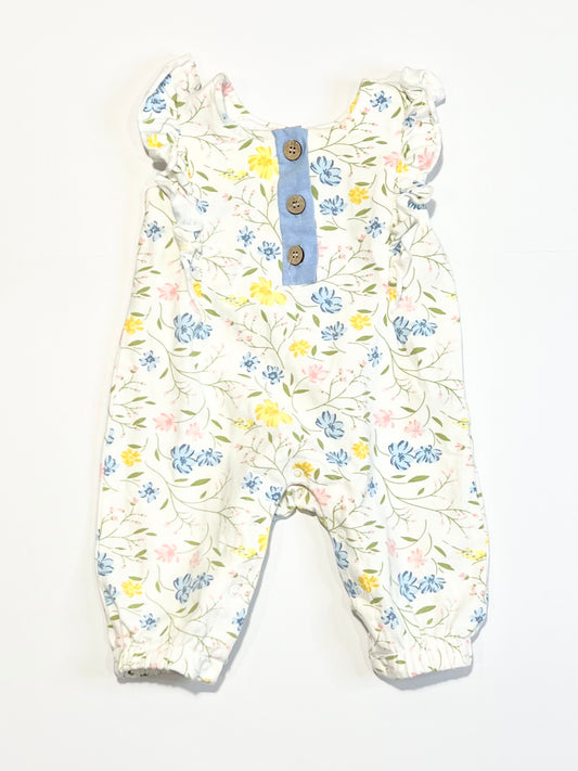 Floral jersey romper - Size 000