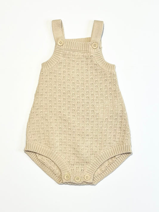 Tan knit romper - Size 000