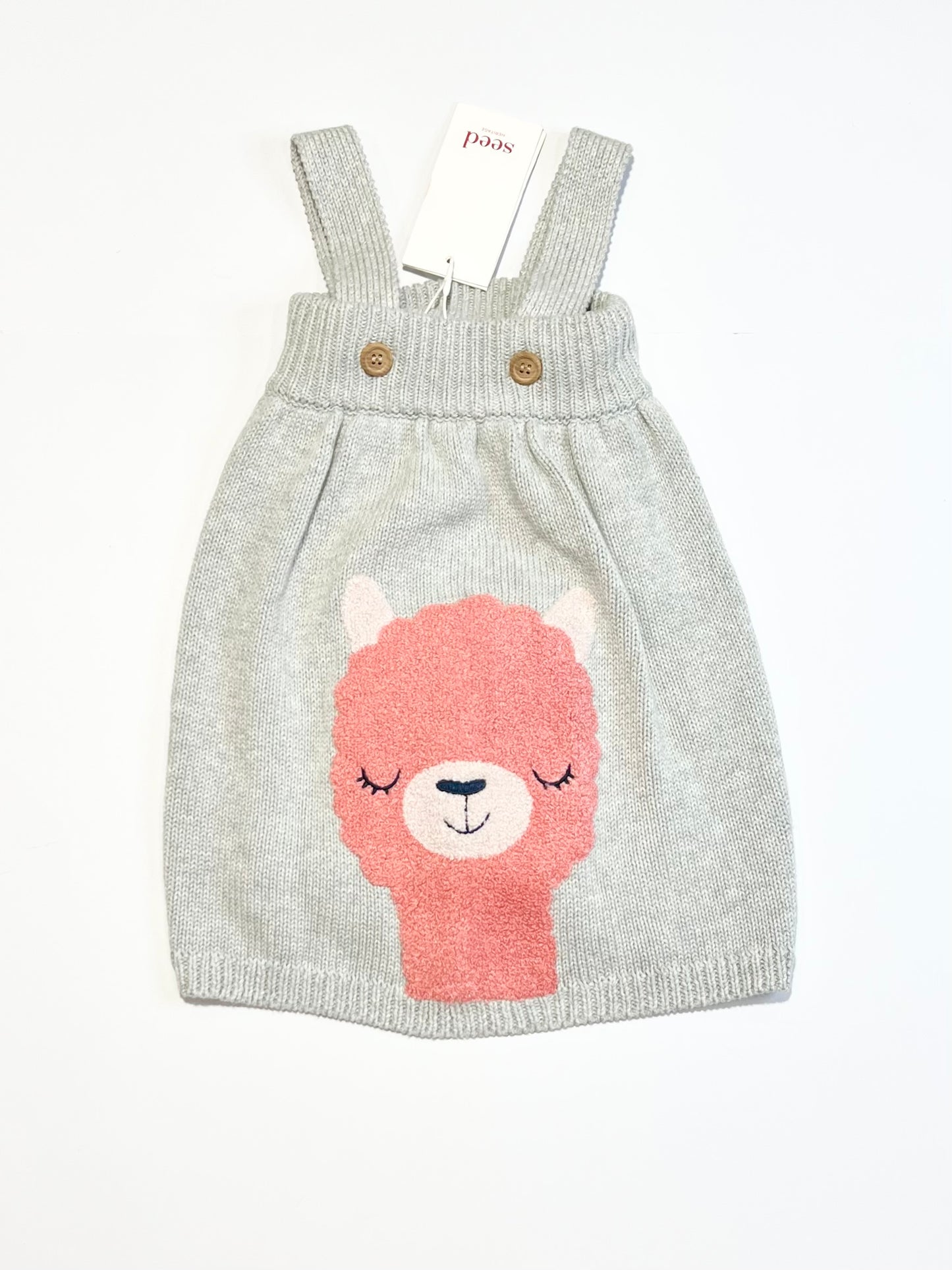 Llama knit pinafore brand new - Size 00