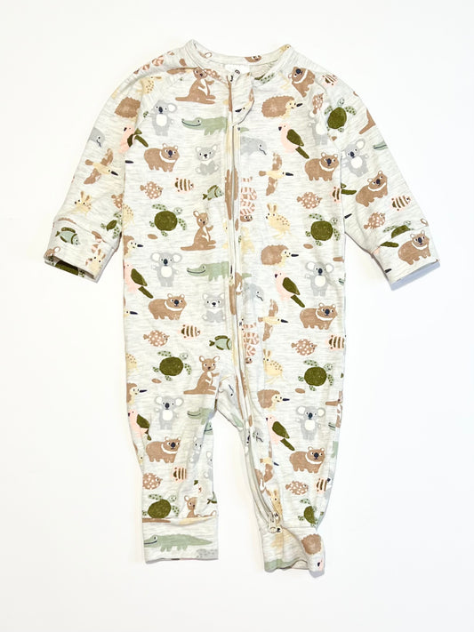 Animals zip onesie - Size 00