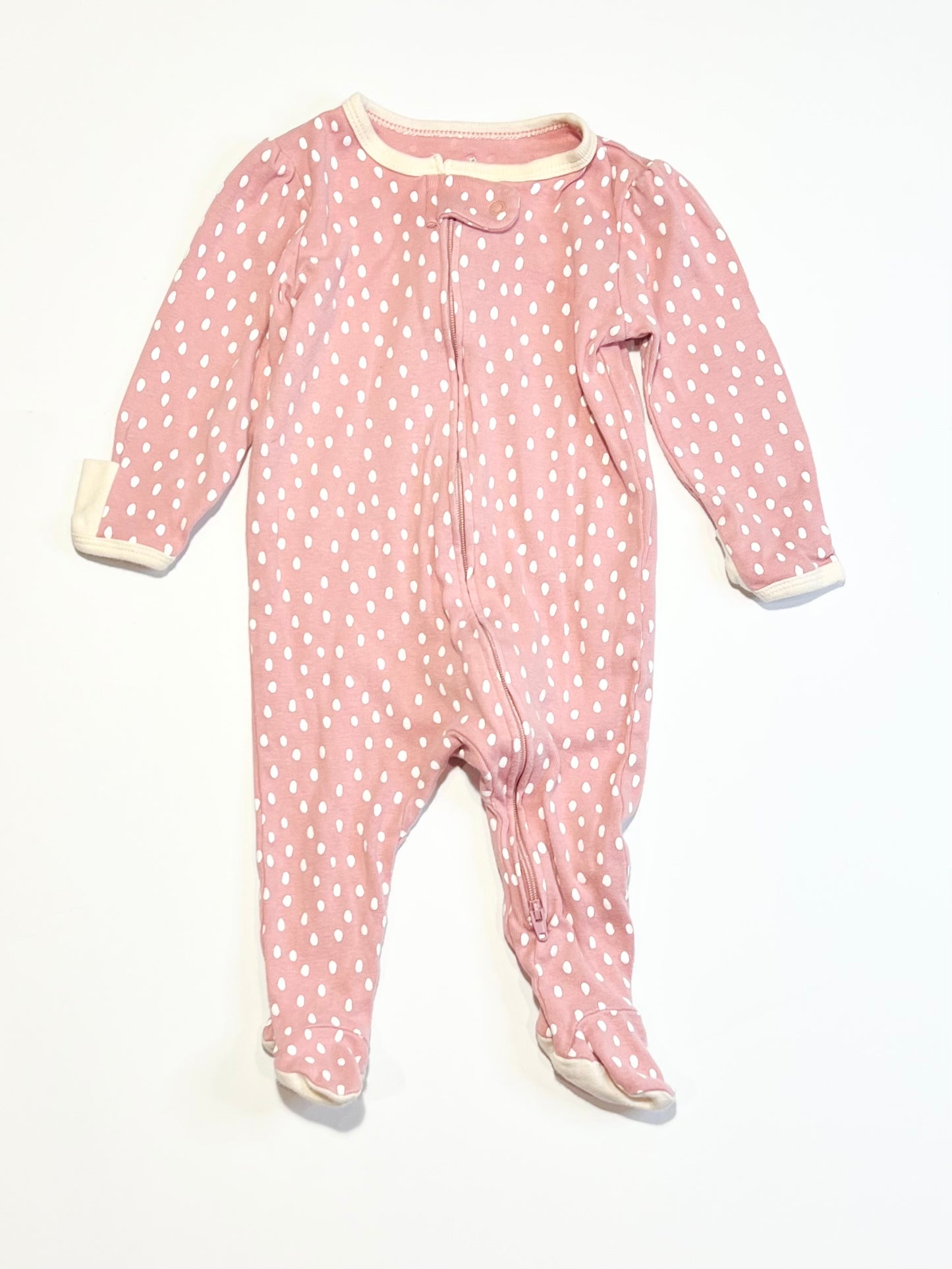 Ribbed spot zip onesie - Size 00