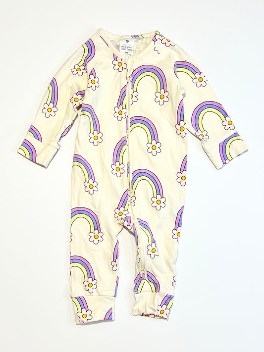 Rainbows zip onesie - Size 00