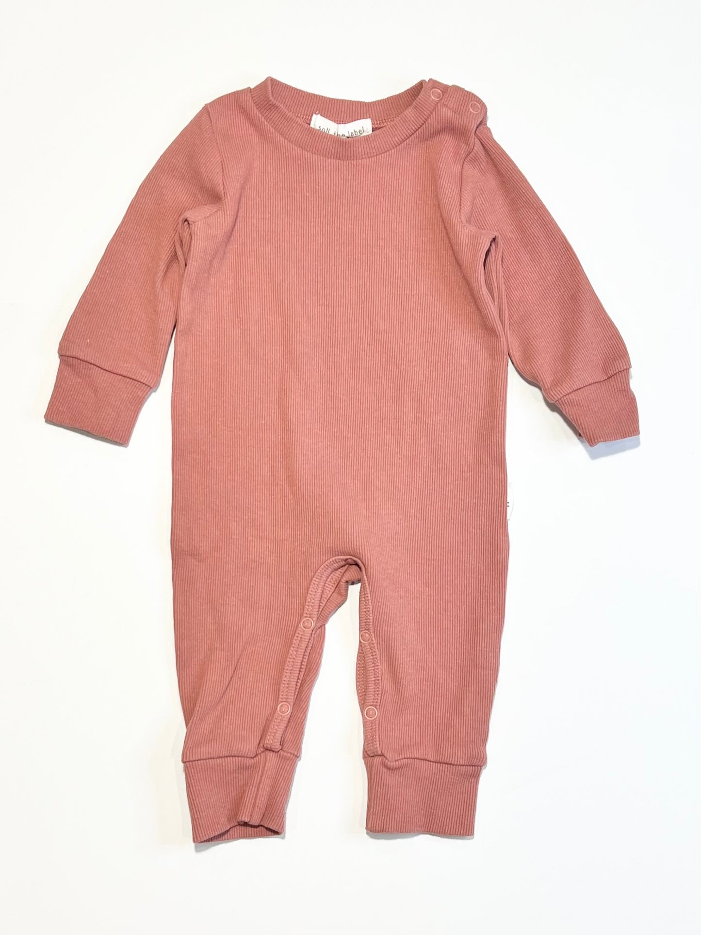 Dusty pink ribbed onesie - Size 00