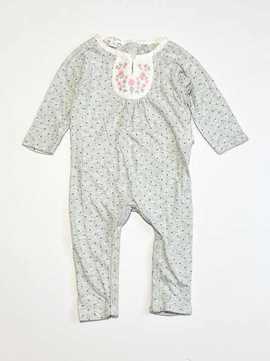 Spotty embroidered onesie - Size 00