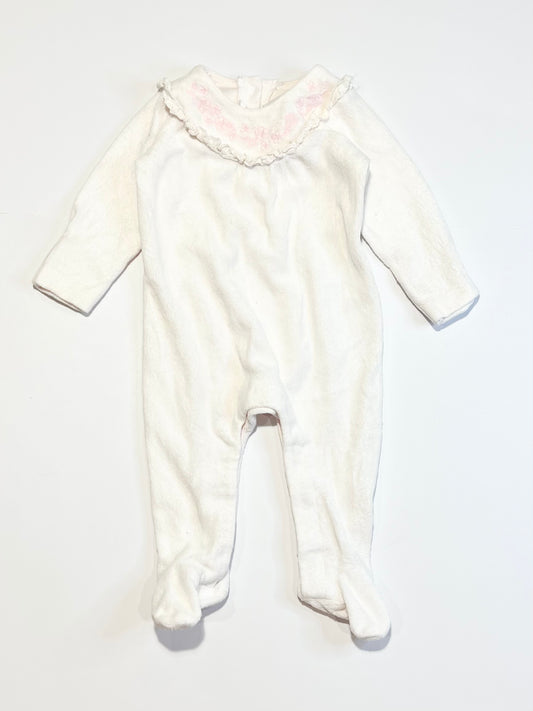 Velour embroidered onesie - Size 00