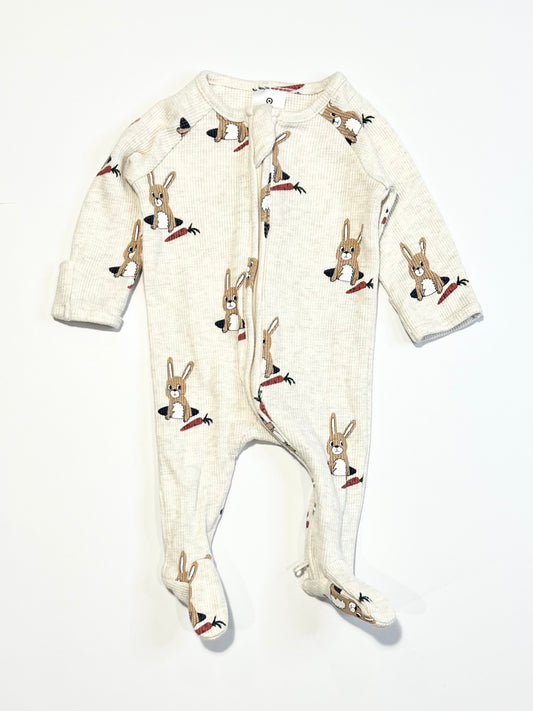 Waffle bunny zip onesie - Size 0000