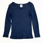 Navy ribbed thermal top - Size 4-6
