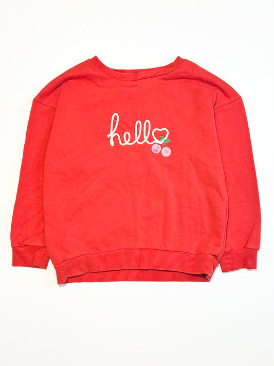 Red hello sweater - Size 4-6