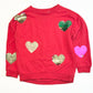 Sequined hearts sweater - Size 4-6