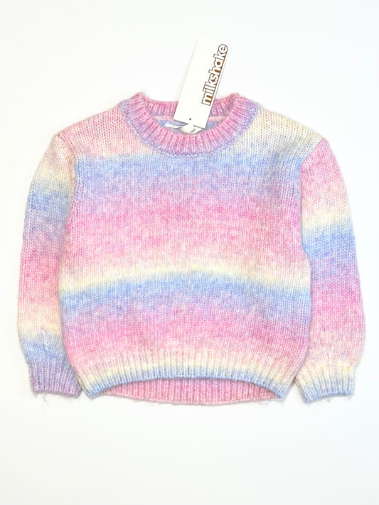 Rainbow knit jumper brand new - Size 5