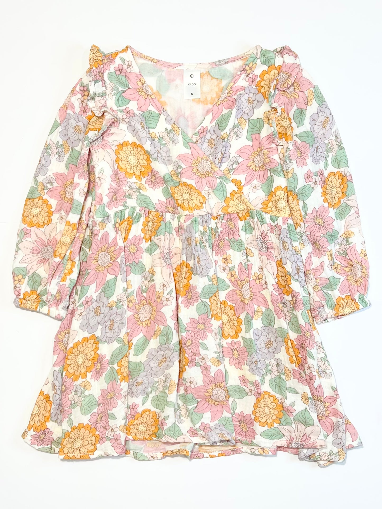 Floral muslin dress - Size 5