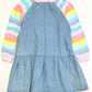 Rainbow chambray dress - Size 6