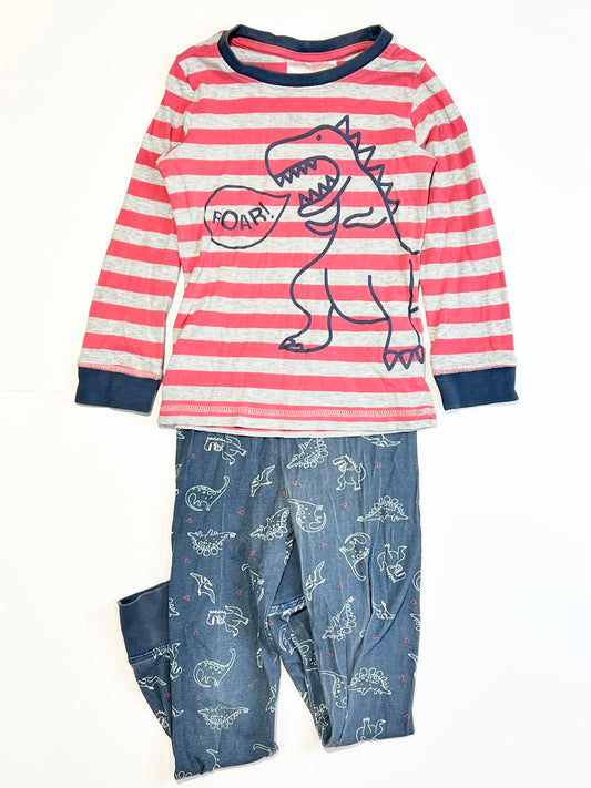 Ribbed dinosaur pyjamas - Size 4