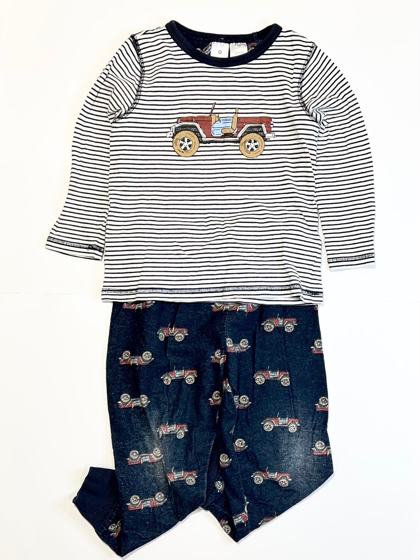 Striped car pyjamas - Size 4