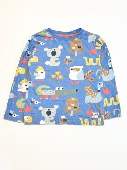 Blue animals top - Size 4
