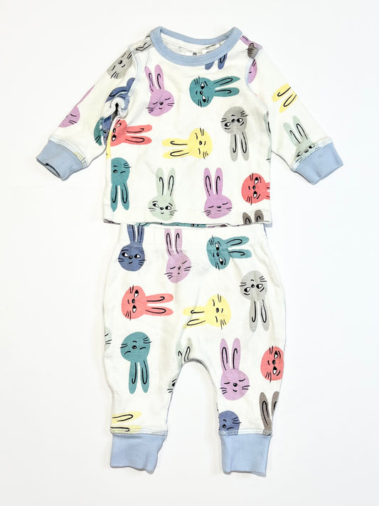 Waffle bunny pyjamas - Size 00