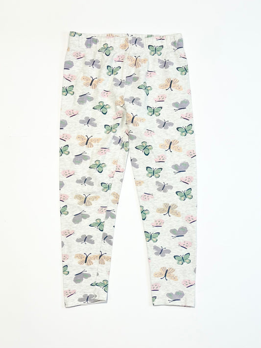Grey butterfly leggings - Size 4