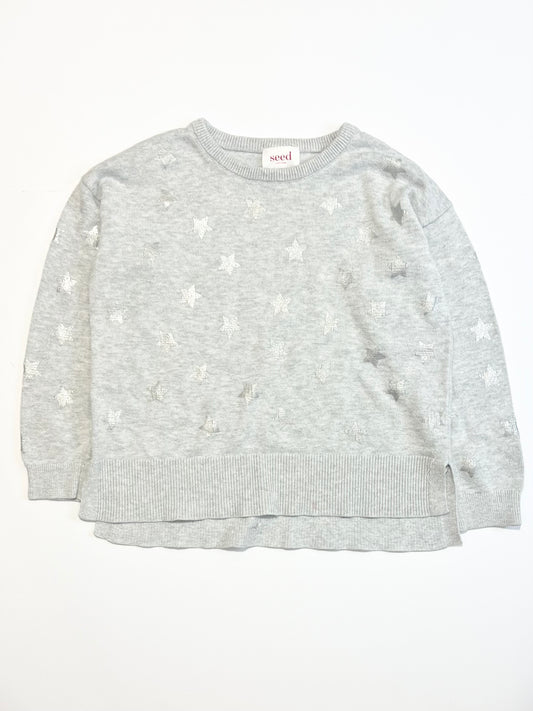 Grey stars knit jumper - Size 4