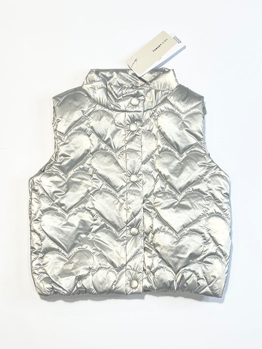 Silver puffer vest brand new - Size 4