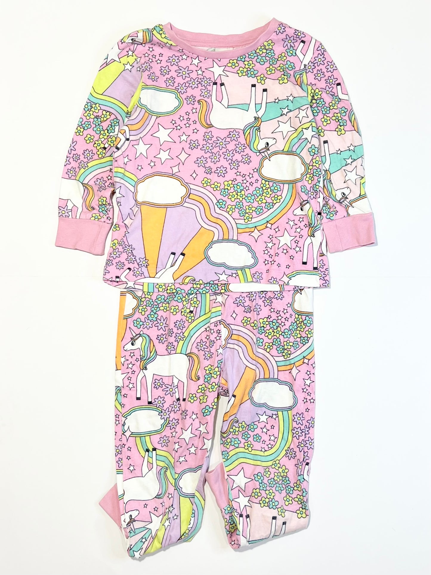 Pink unicorn pyjamas - Size 3
