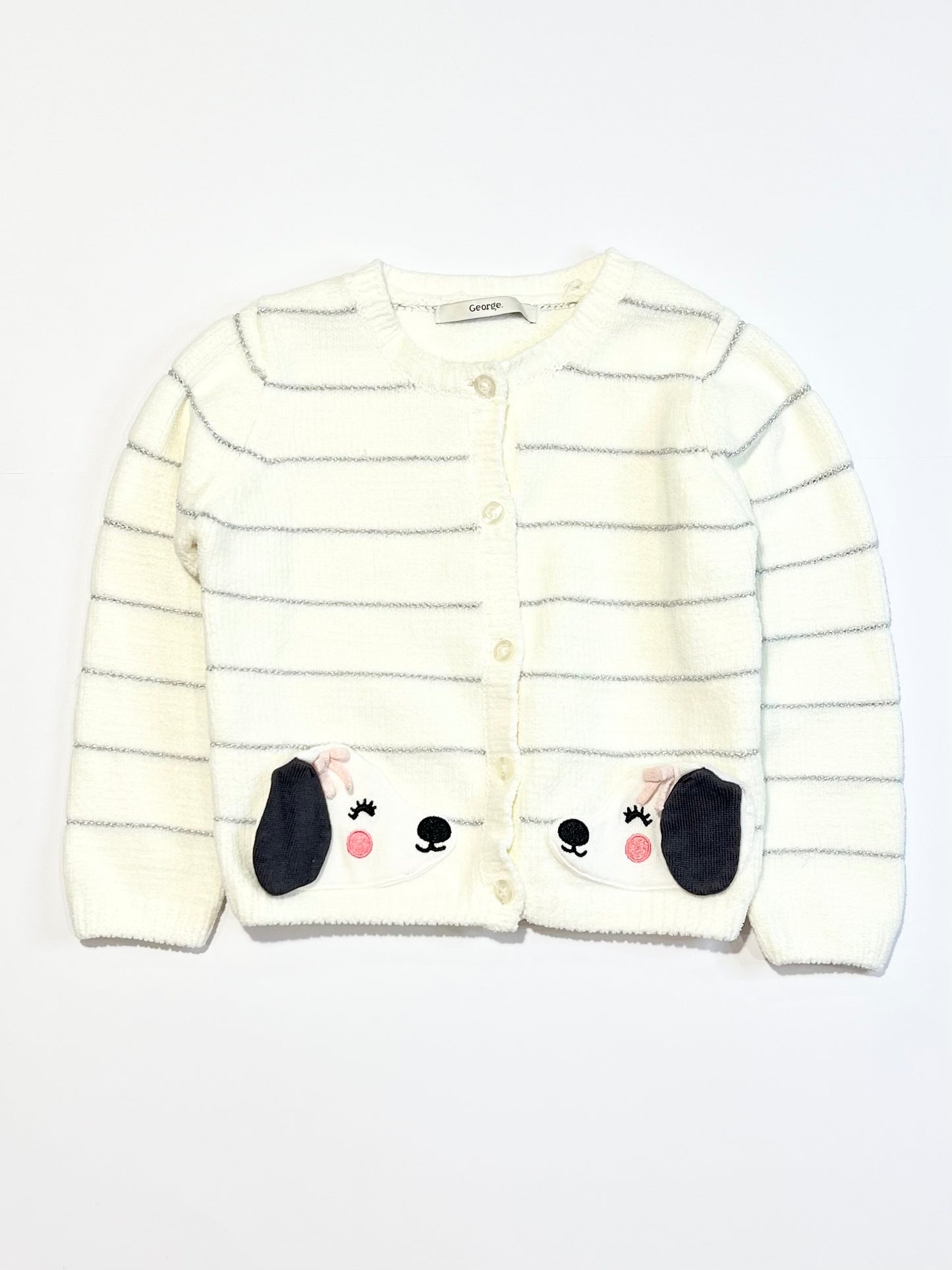 White fleece cardigan - Size 3-4