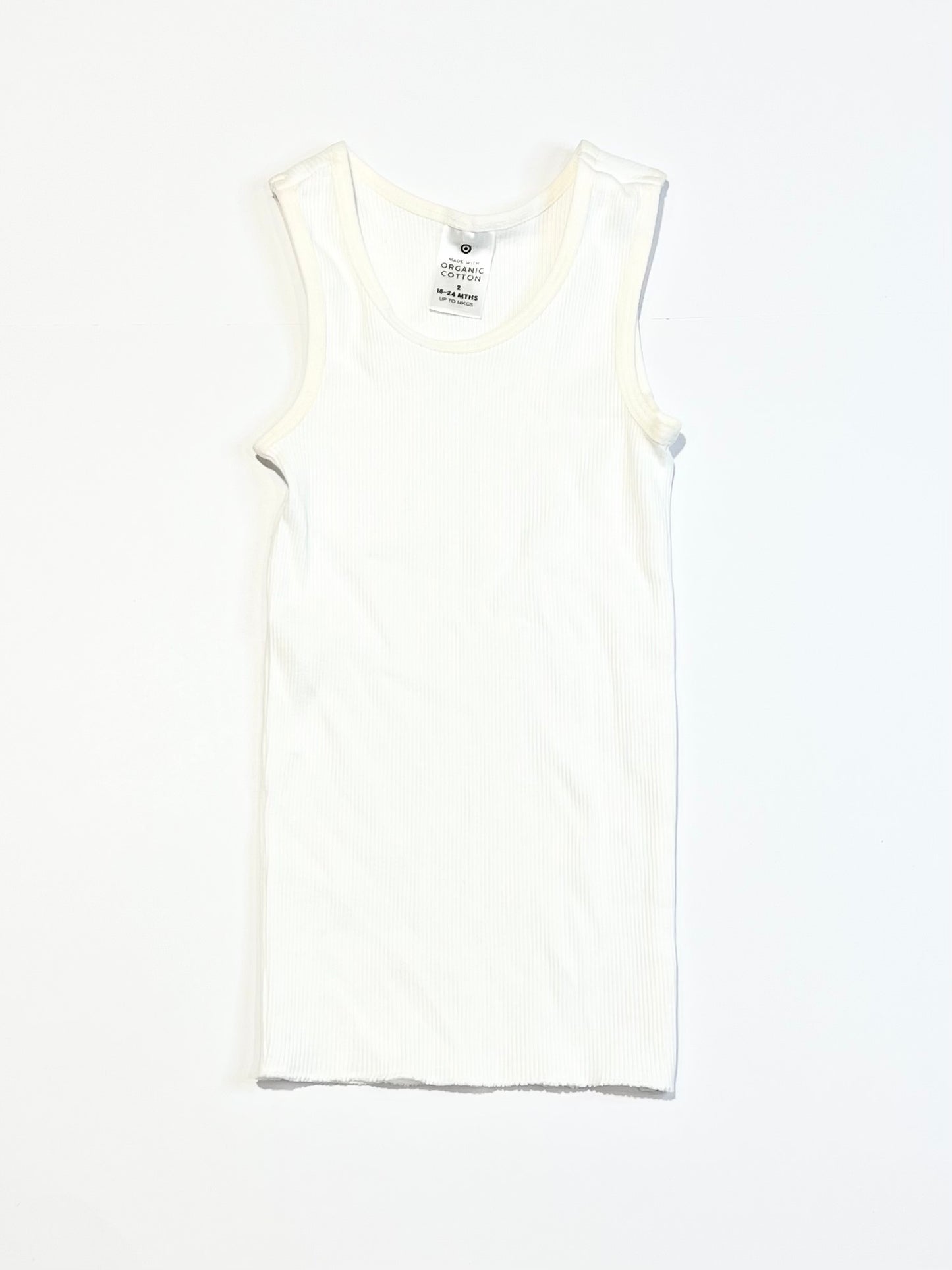 White ribbed singlet- Size 2