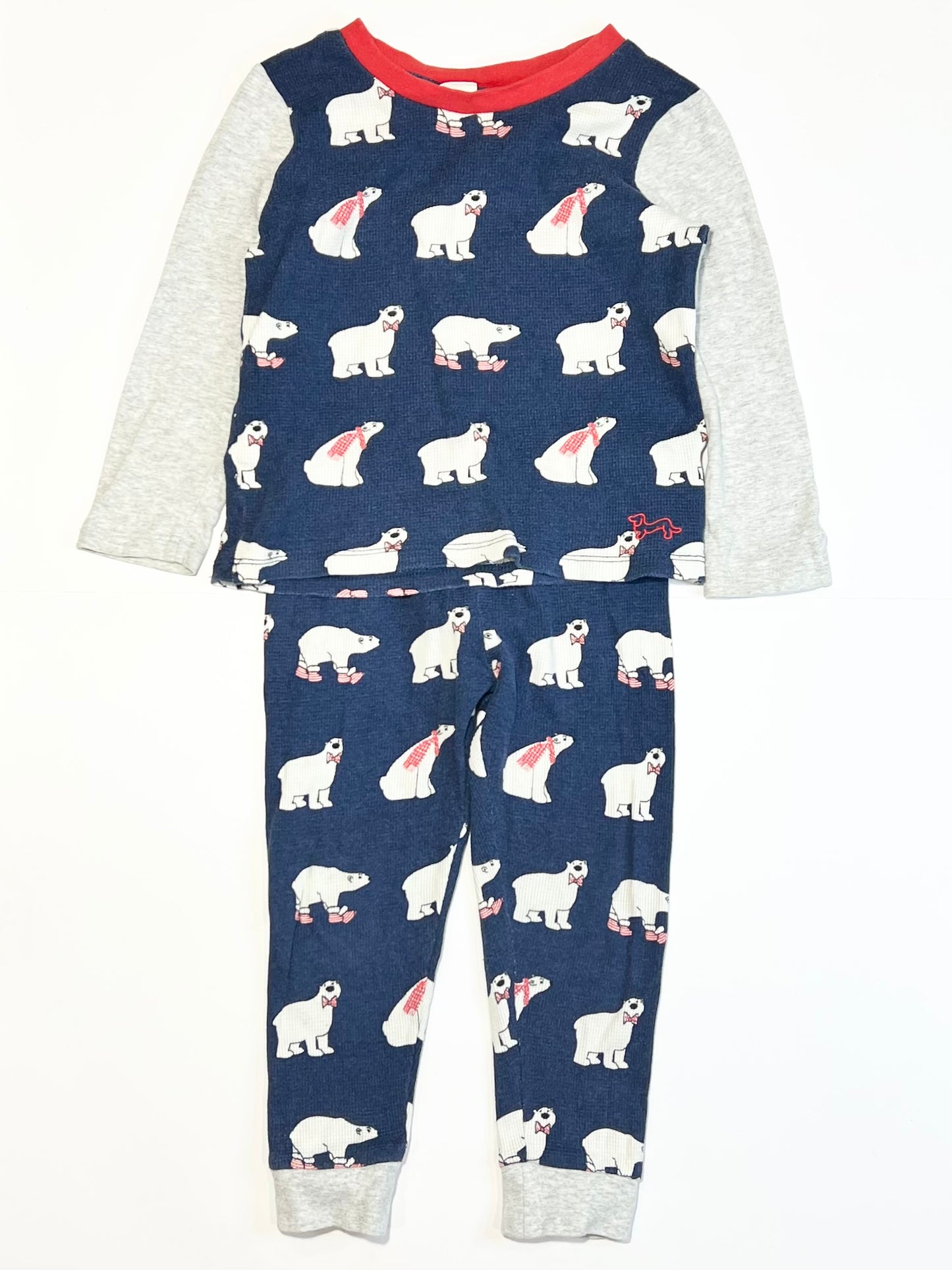 Waffle polar bear pyjamas - Size 2