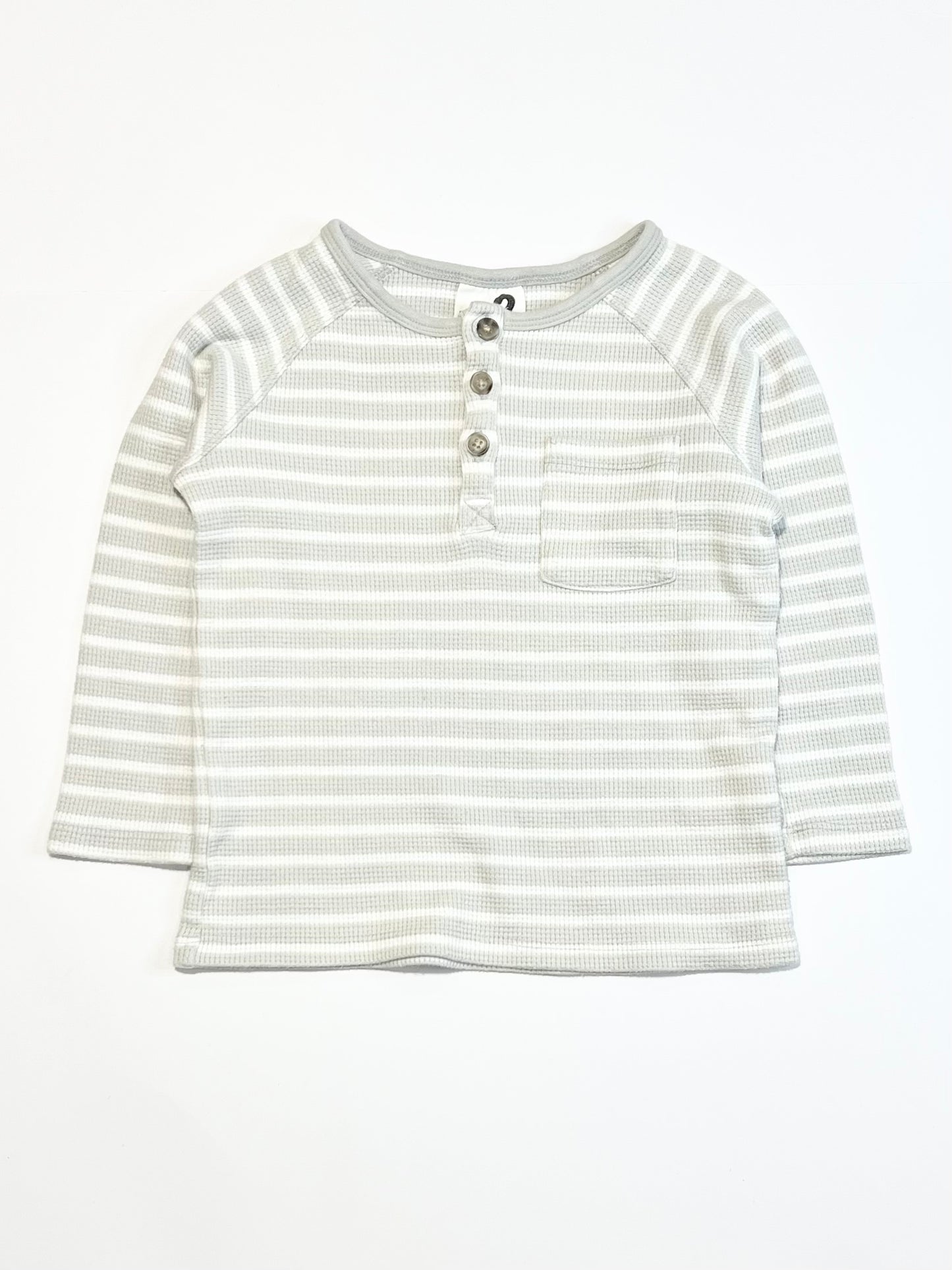 Striped waffle top - Size 2