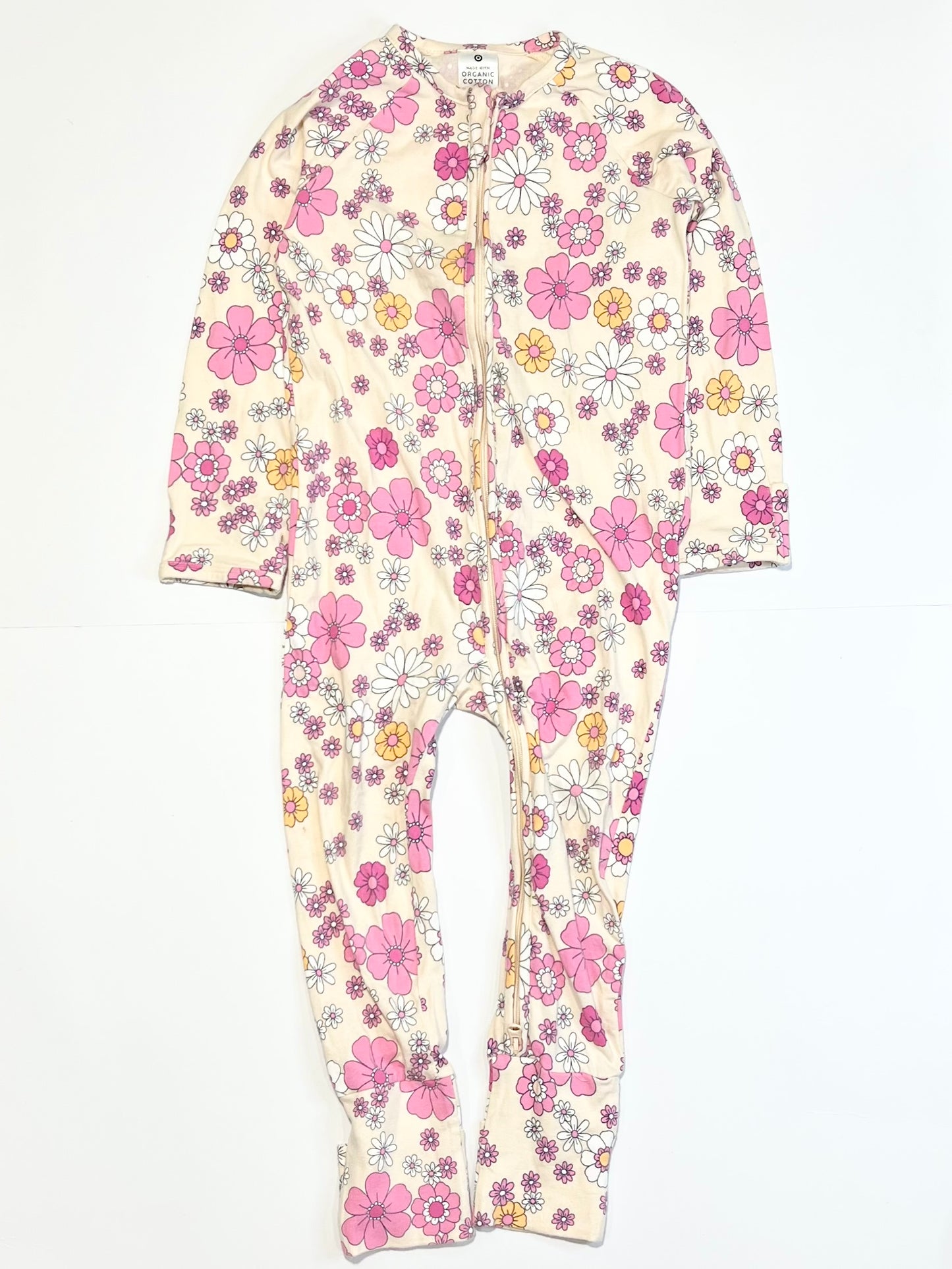 Floral zip onesie - Size 2