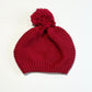 Red shimmer pompom beanie - Size 3+