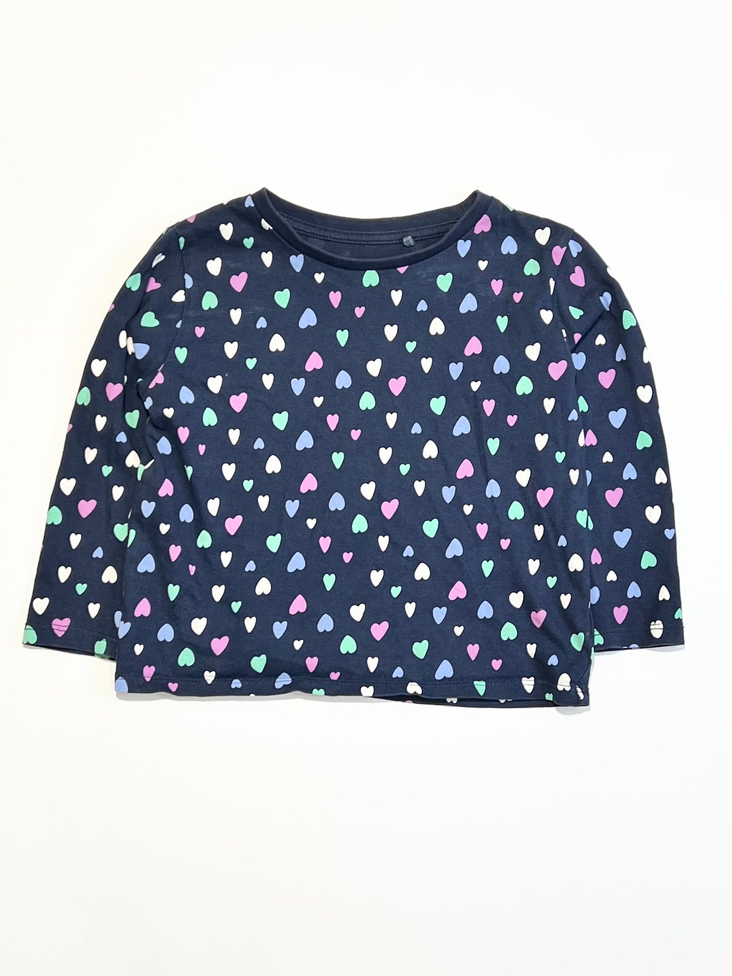Navy hearts top - Size 2