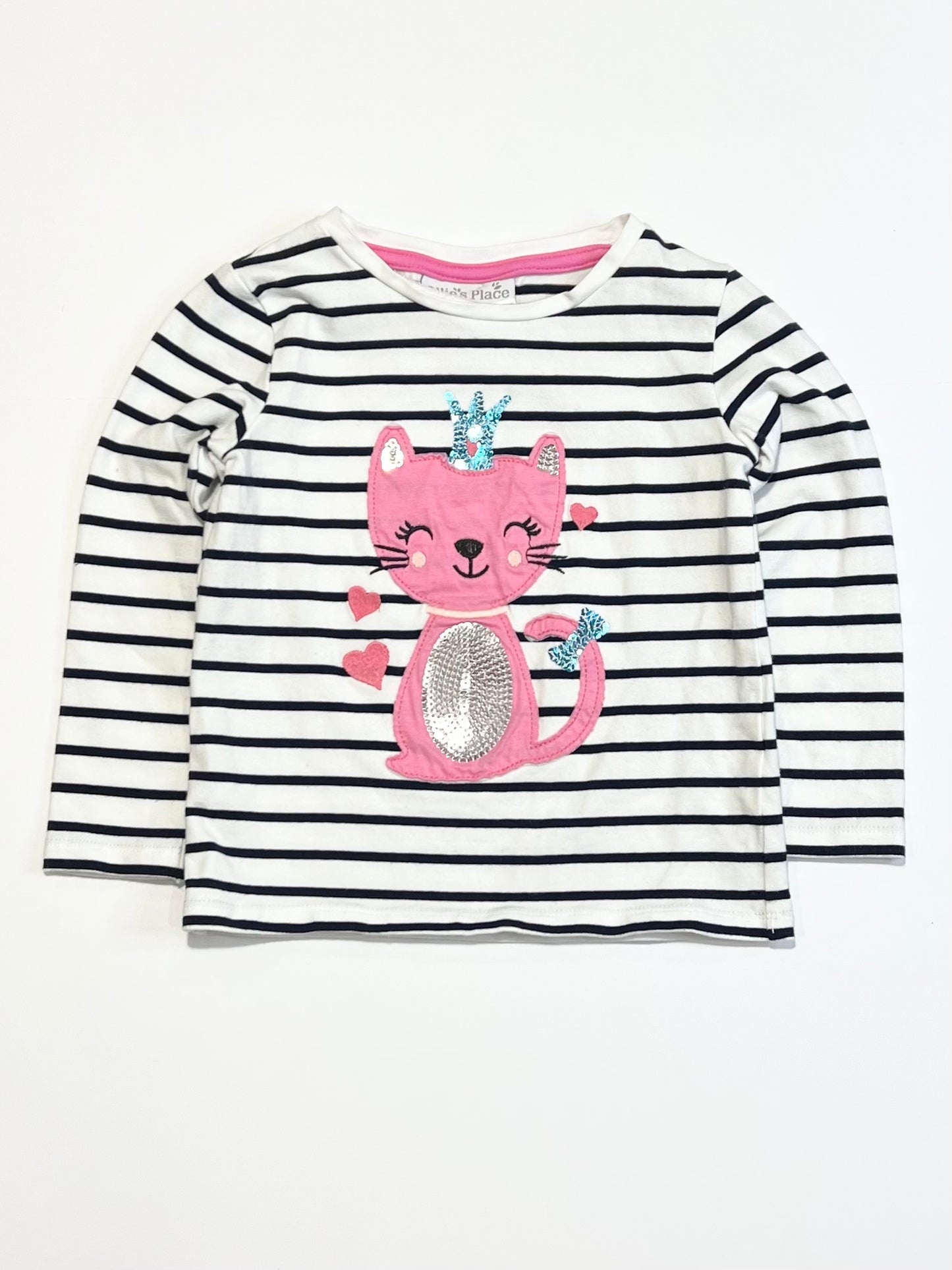 Sequined cat top - Size 2