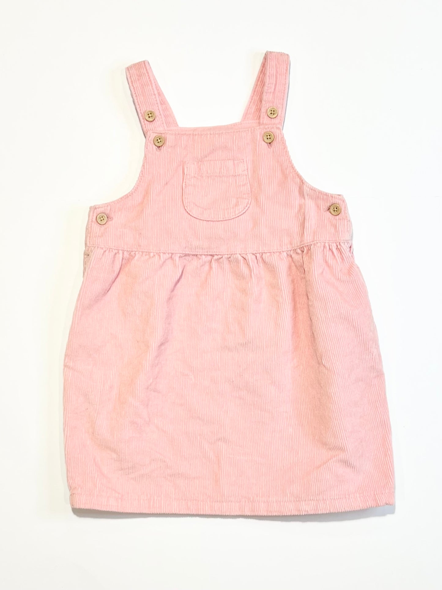 Pink corduroy pinafore - Size 2