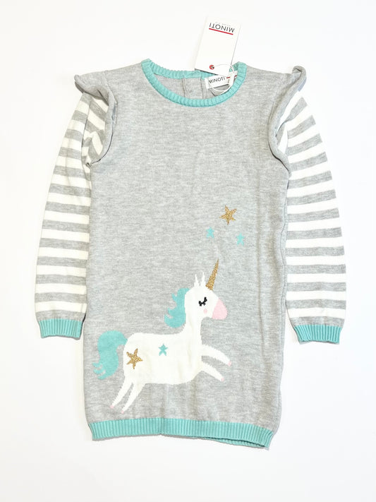 Unicorn knit dress brand new - Size 2-3