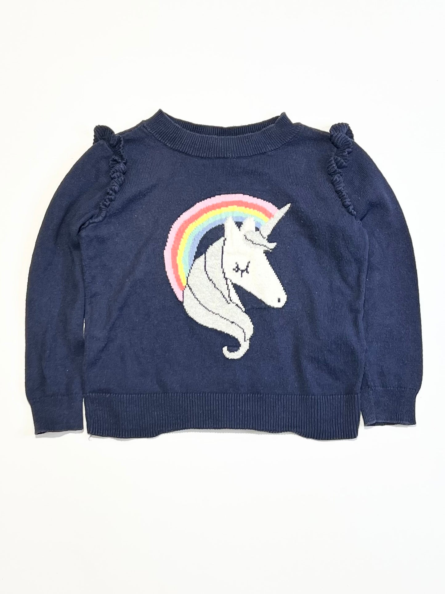 Navy unicorn jumper - Size 2