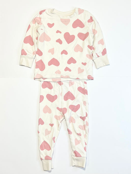 Pink hearts pyjamas - Size 1