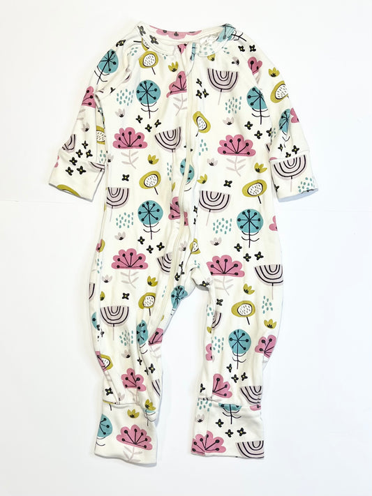 Floral zip onesie - Size 1