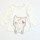 White cat top - Size 6-9 months