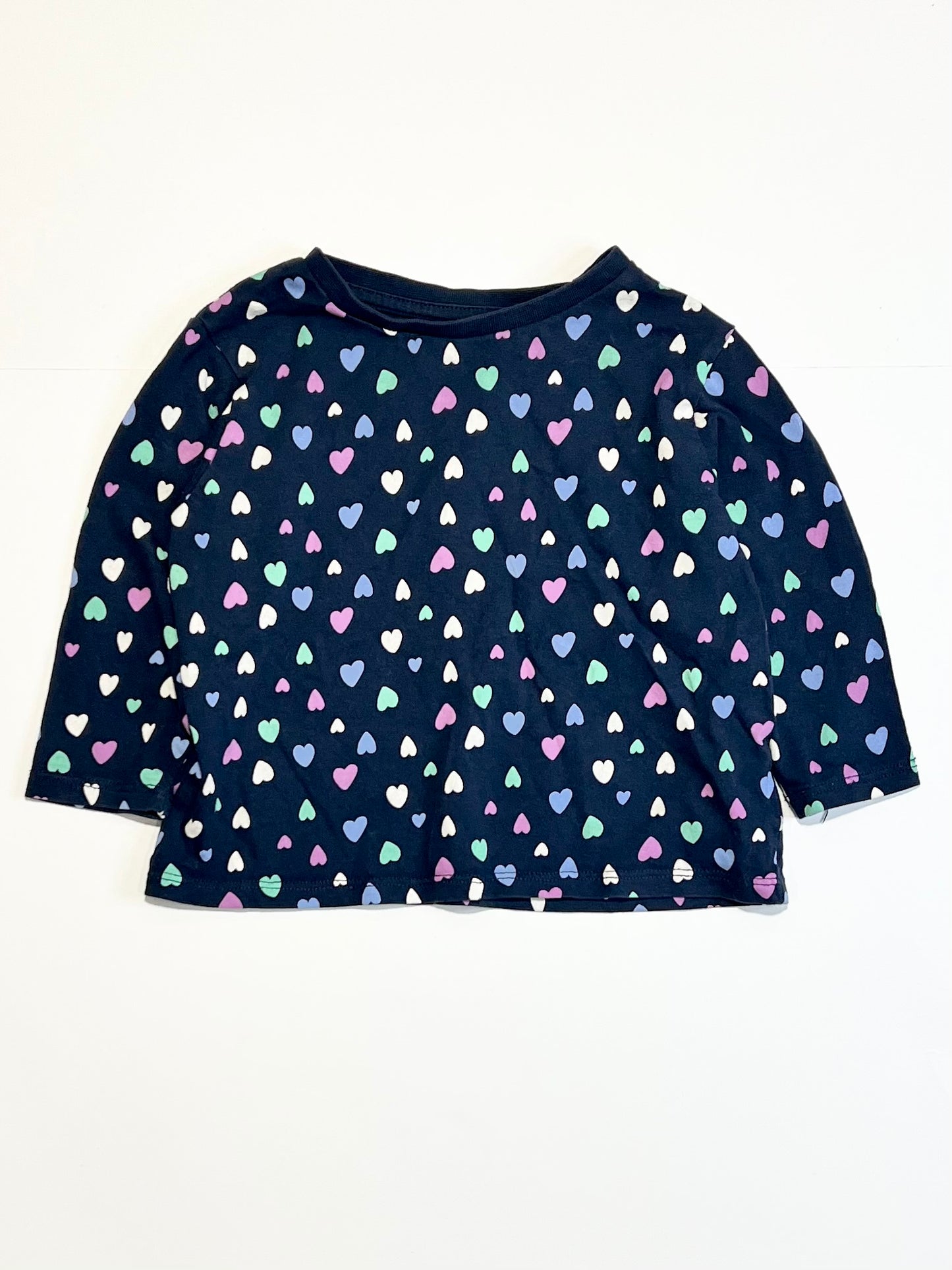 Navy hearts top - Size 1