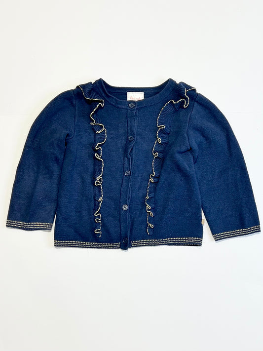 Navy ruffle cardigan - Size 1