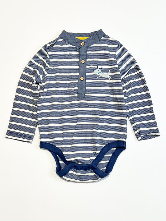 Striped doggo bodysuit - Size 6-9 months