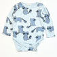 Blue racoon bodysuit - Size 6-9 months