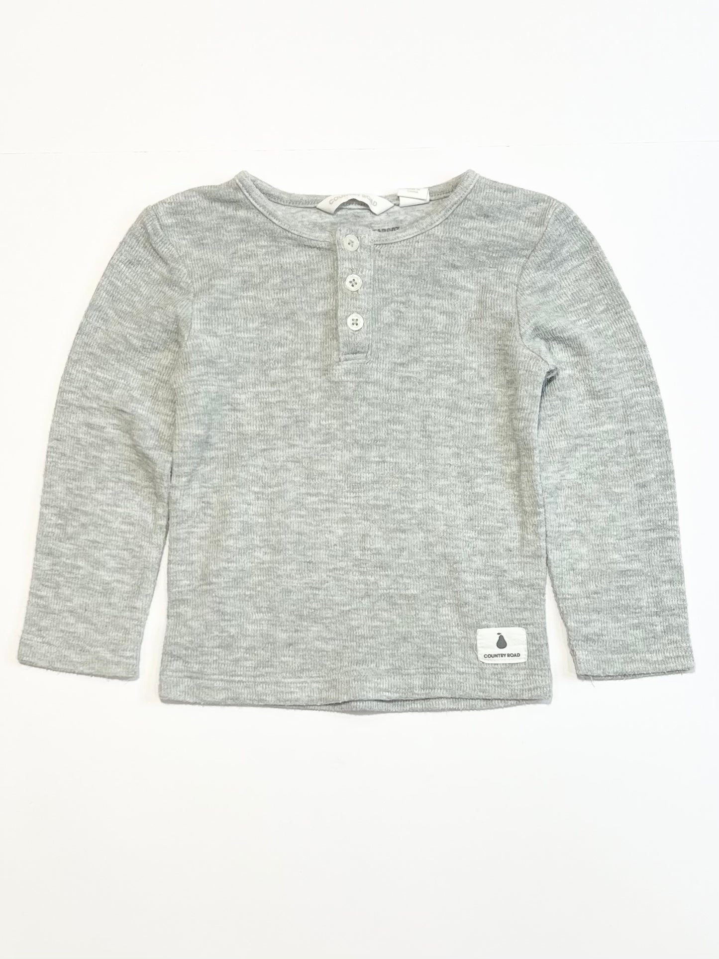 Ribbed Henley top - Size 0