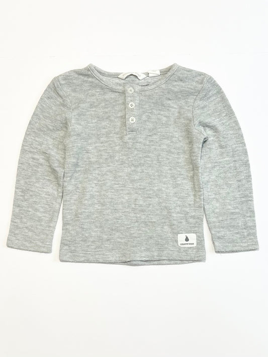 Ribbed Henley top - Size 0
