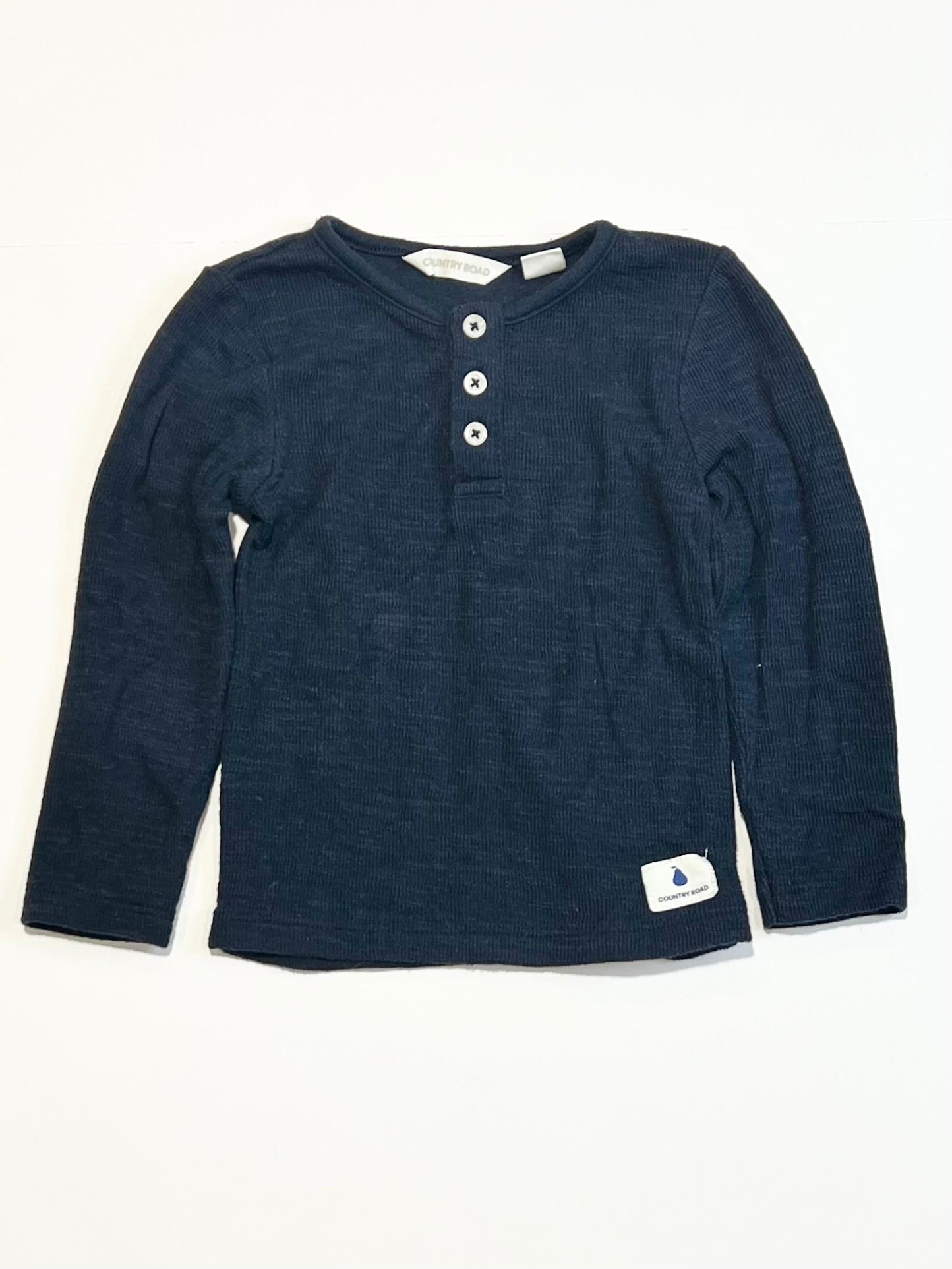 Ribbed Henley top - Size 0