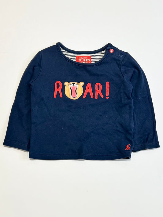 Navy ROAR top - Size 9-12 months